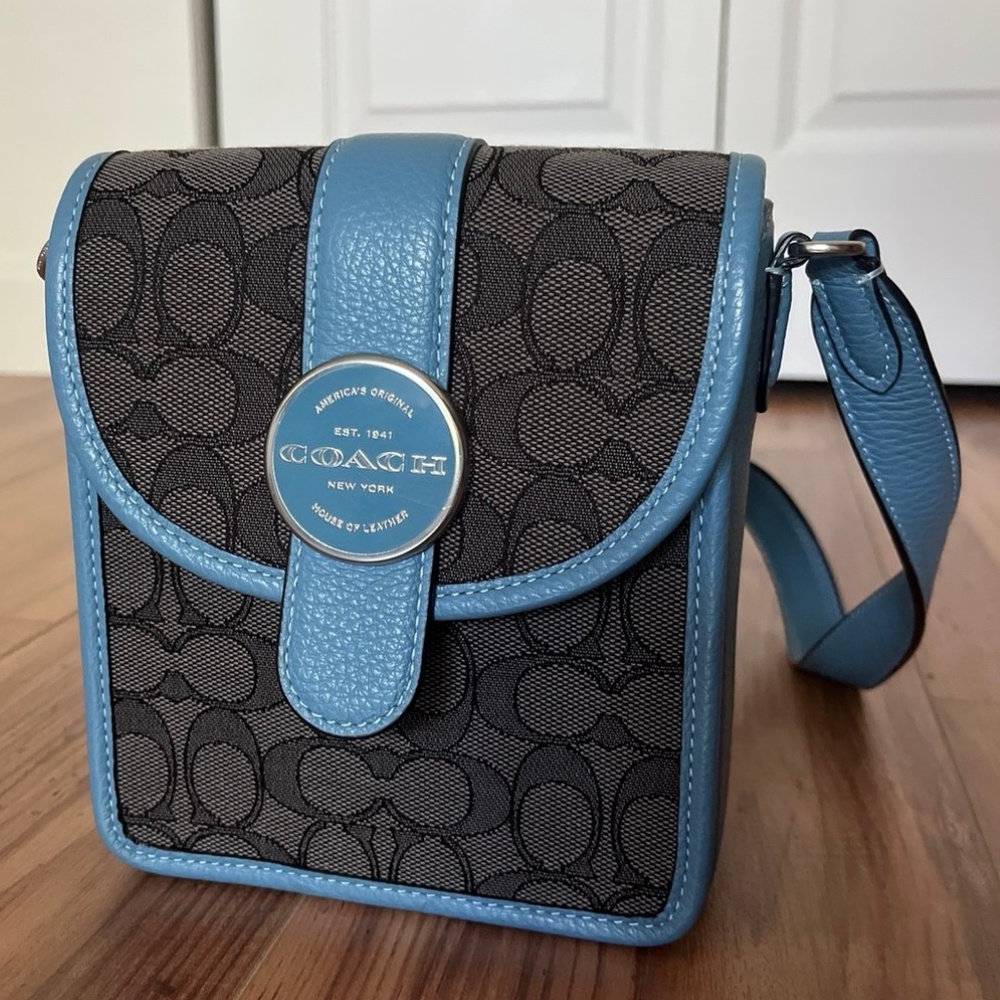 Coach North/South Lonnie Crossbody in Signature Jacquard